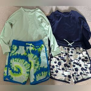Cat & Jack Swim sets (2 rashguards & 2 swim shorts)